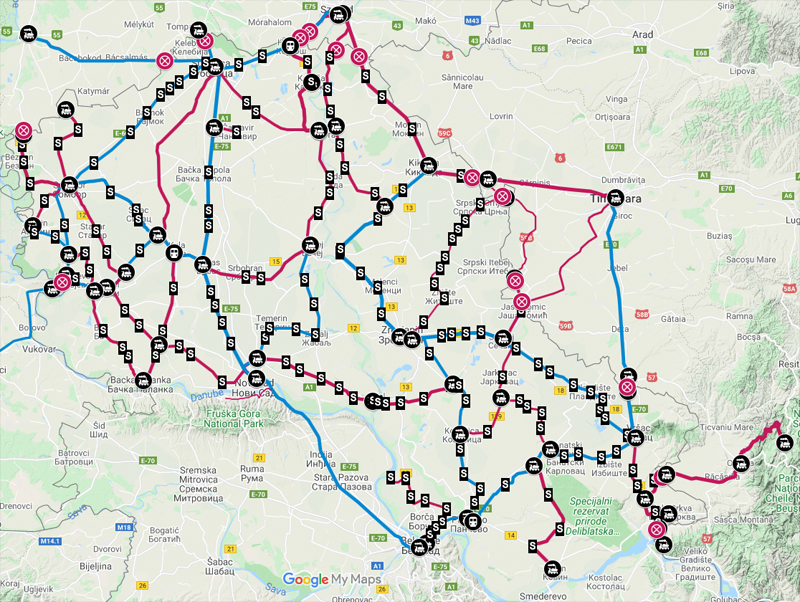Mapa stogodišnjih banatskih pruga